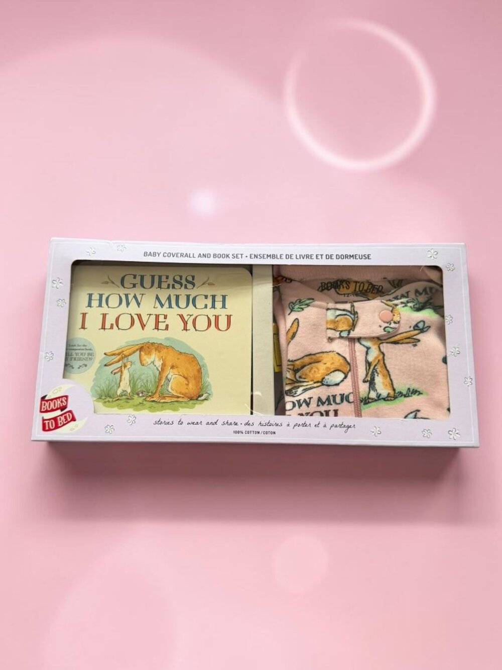 BOOKS TO BED Girls Guess Who Much I Love You Book & PJ Set Sz 12-18 M NEW NIB